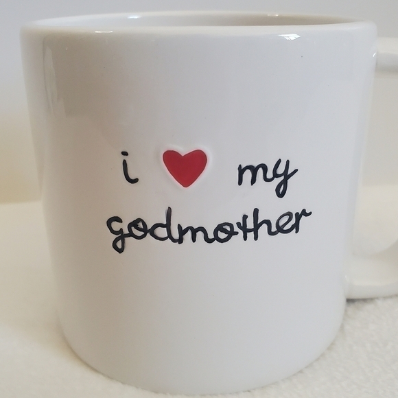 RUSS Glossy White I Love My Godmother Handpainted Coffee Cup Mug 14 Oz - Picture 2 of 10